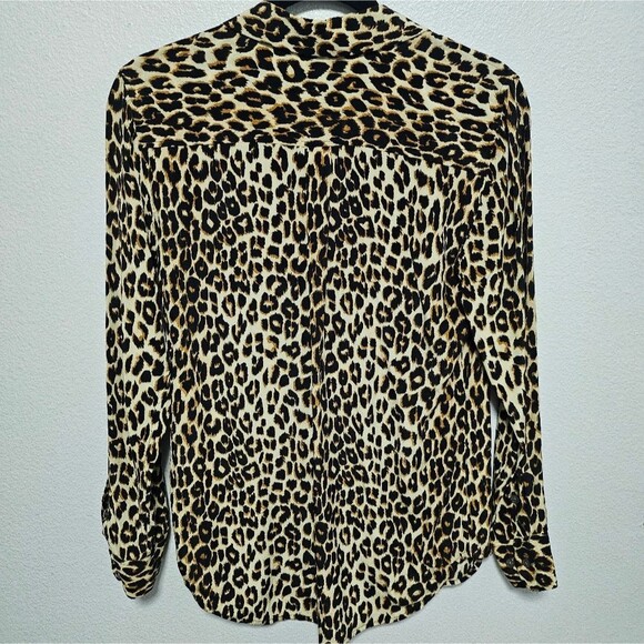 Equipment Femme Mob Wife Leopard Printed Button Down Blouse 100% Silk Size XS - Picture 13 of 15